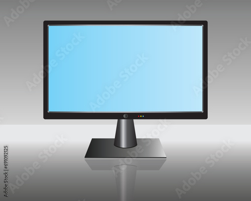 lcd tv monitor. TV screen. LED and LCD 4K monitor display. LCD smart TV. Blank television template. Large computer monitor display. Vector illustration.