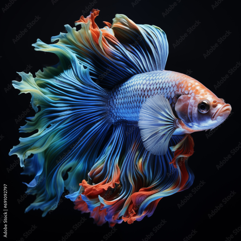 Fototapeta premium Beautiful betta fish on a blank background