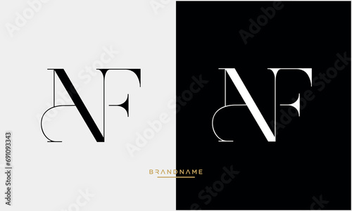 NF or FN Alphabet letters logo monogram