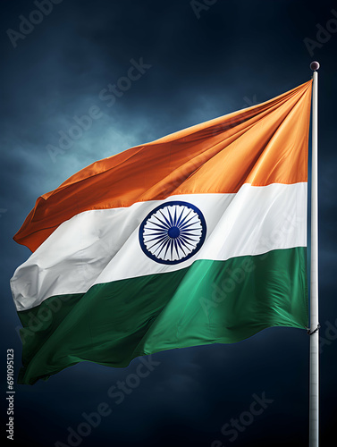 Creative Indian flag (tiranga) isolated smoky background Indian republic day social media post