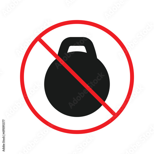 Prohibited weight vector icon. No scale icon. Forbidden weight scale icon. No weight sign. Warning, caution, attention, restriction, danger flat sign design symbol pictogram