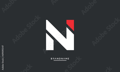 Alphabet letters NI or IN logo monogram