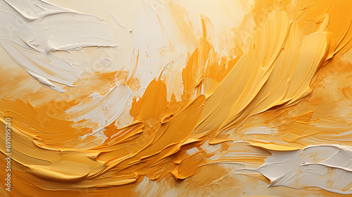 detailed textured impressionism abstract oil painting 16:9 wallpaper illustration with yellow and white brush strokes widescreen background