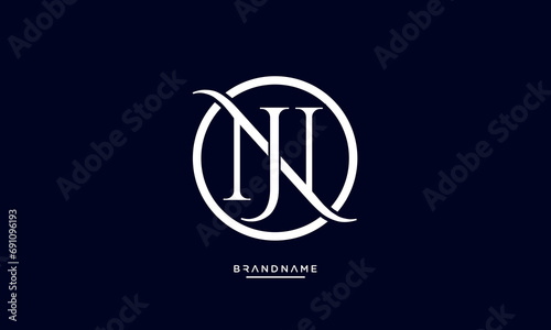 NJ or JN Alphabet letters logo monogram photo