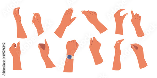 Hand Gestures Set. Nonverbal Communication, Used To Convey Messages, Express Emotions, Or Emphasize Spoken Words
