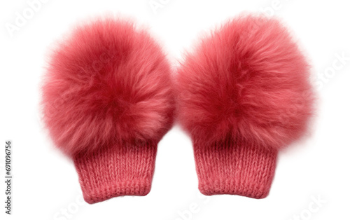 Cozy Angora Mittens On Isolated Background