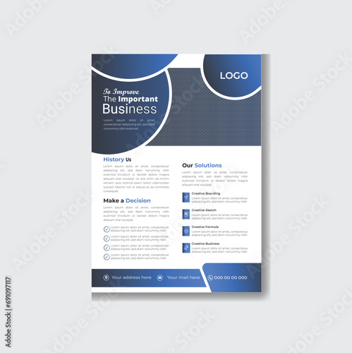 Professional modern style business flyer   design template. marketing, business proposal, promotion, advertise, publication, cover page.