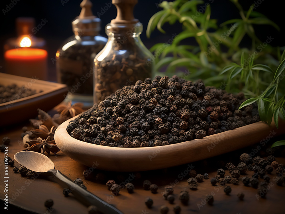 pepper (Piper nigrum), plant species from the pepper family (Piperaceae), ai generated pepper (Piper nigrum), plant species from the pepper family (Piperaceae), ai generated