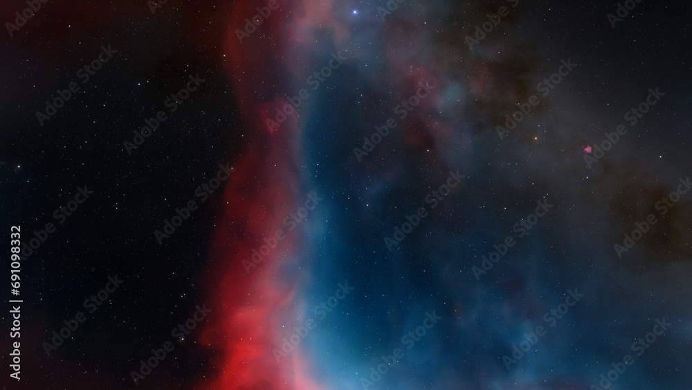 Naklejka premium Night sky - Universe filled with stars, nebula and galaxy