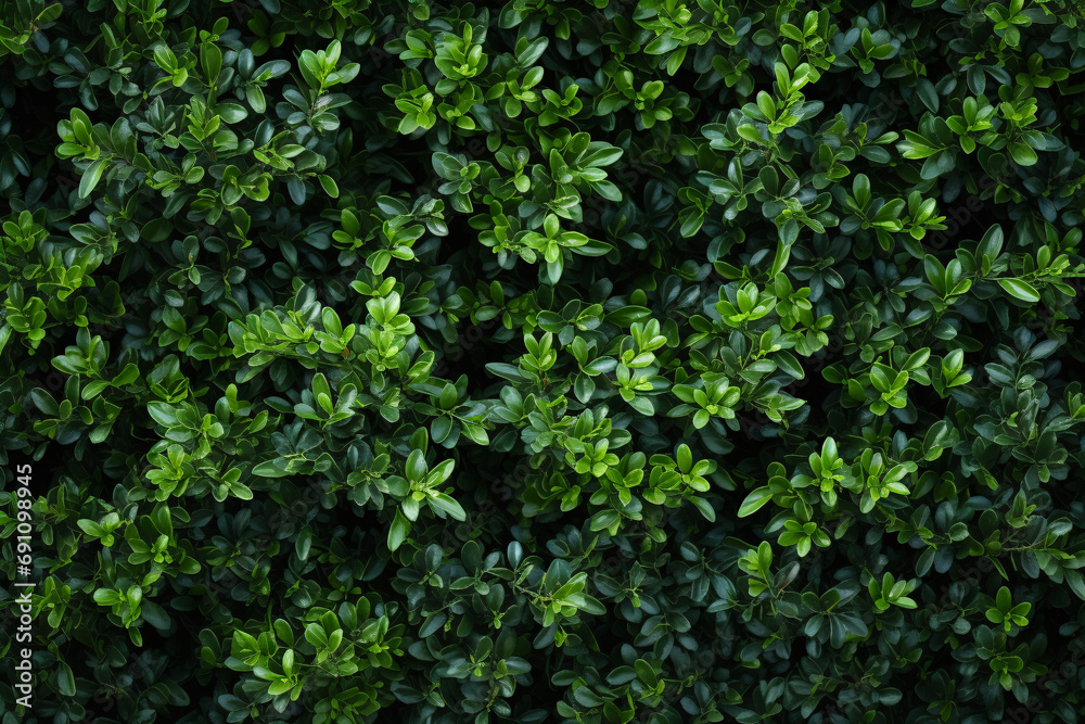A leafy, perennial barrier of foliage encircles.