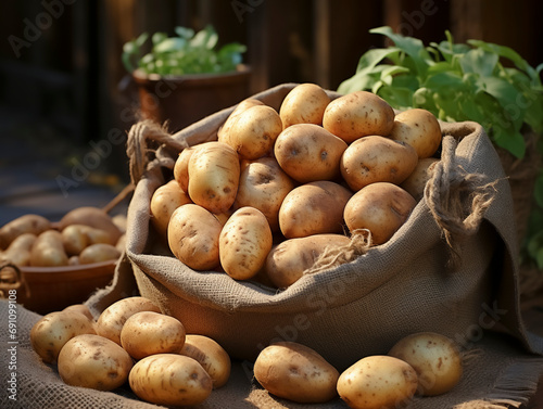 Potato (Solanum tuberosum), potato, nightshade family (Solanaceae), ai generated