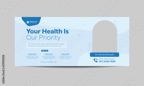 Medical health care Facebook thumbnail design or web banner for medical services