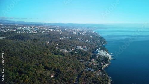 Hilton Rijeka Costabella Beach, Opatija, hotel, coast, aerial view, Croatia photo