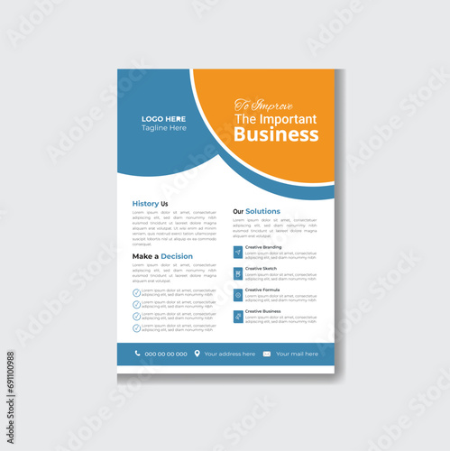 Professional modern style business flyer   design template. marketing, business proposal, promotion, advertise, publication, cover page.