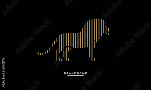 Minimal Line art Lion Logo Illustration vector photo