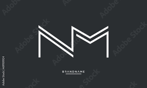 Alphabet letters NM or MN logo monogram photo