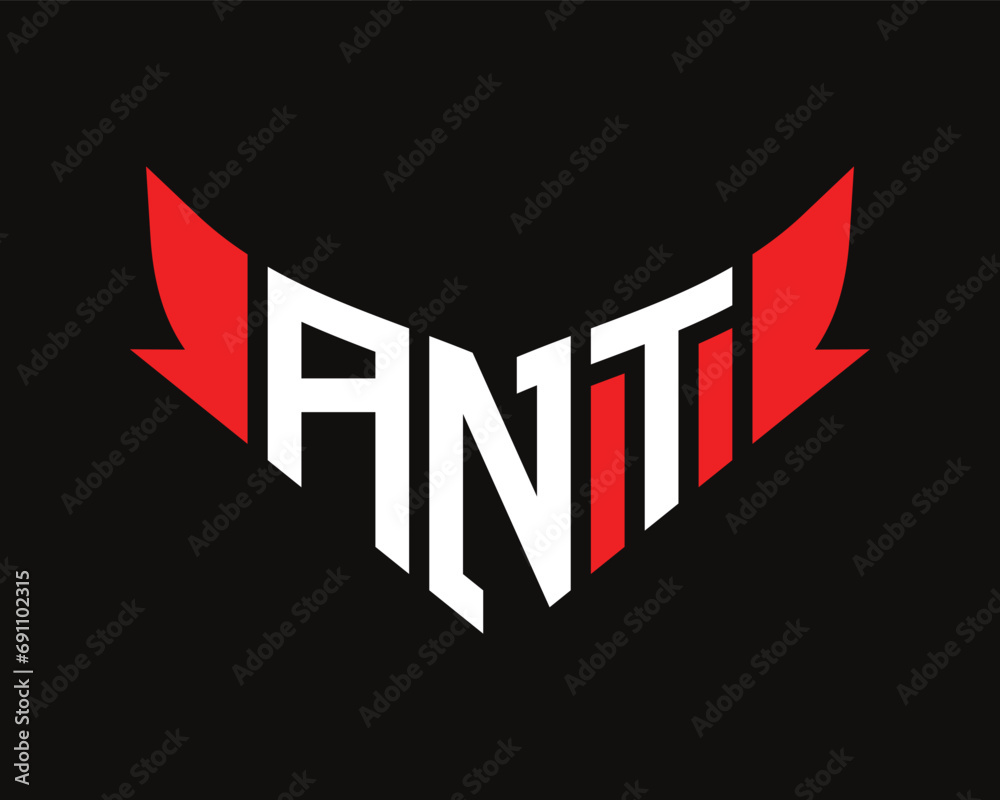 Fototapeta premium ANT letter logo design template.