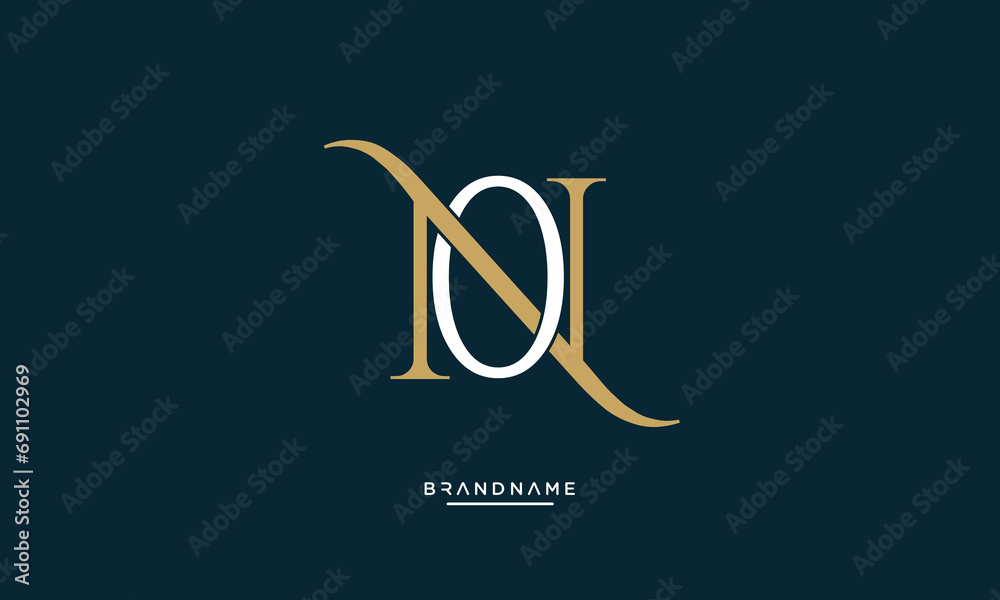 Alphabet letters icon logo NO or ON monogram Alphabet letters icon logo NO or ON monogram