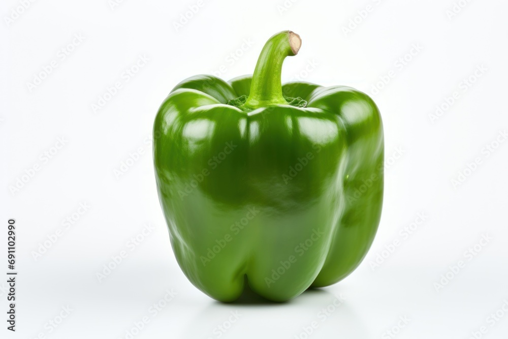 Fresh green capsicum on white background Fresh green capsicum on white background
