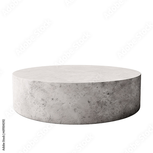 Cement texture round podium for product placement isolated background photo