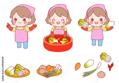 a housewife who makes kimchi