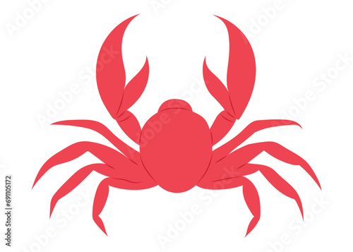 Hand drawn red cancer, isolated vector illustration