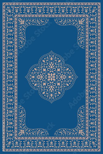 Persian carpet turkish rug pattern vector