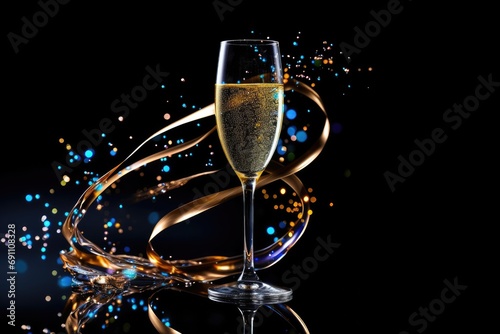 glasses of champagne, Christmas and New Year. Holidays and dreams. Make a wish.
