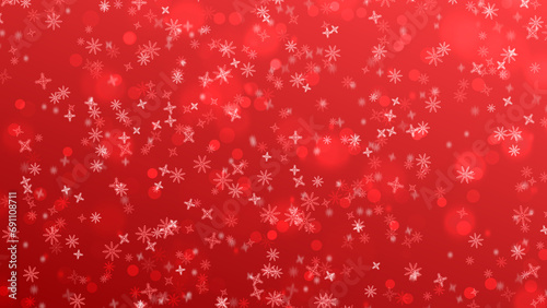 red Christmas texture and snow fall illustration images. concept for winter and Christmas celebration.
