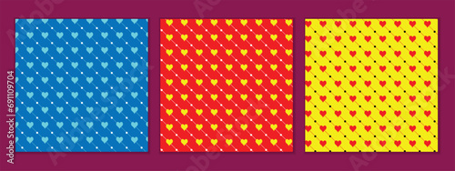 abstract seamless set of heart and dot pattern perfect for banner poster.