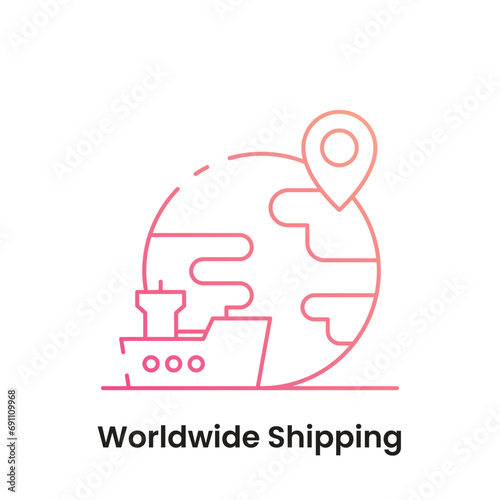 "Global Shipping Icons: Seamlessly Connect Your Business to the World with Worldwide Shipping Services"