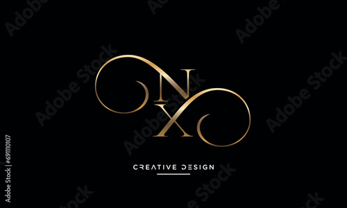 NX or XN Alphabet letters abstract logo