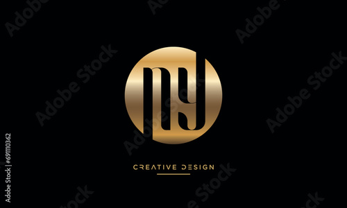 NY or YN Alphabet letters abstract logo monogram