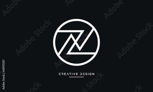 Alphabet letters NZ or ZN logo monogram