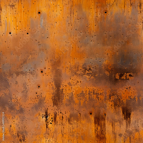 Rusty metal texture with weathered orange and brown tones. Seamless or tiled. 