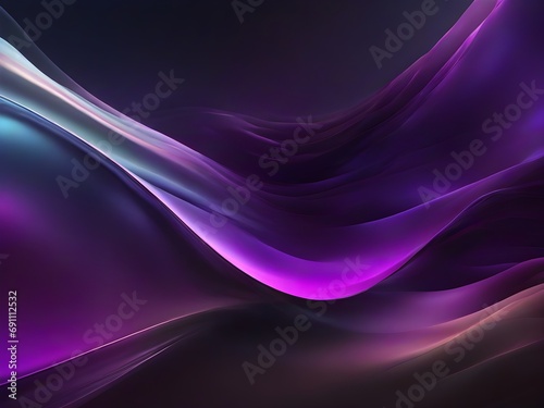 Abstract background of smooth flowing silk with soft wave of purple and black colors