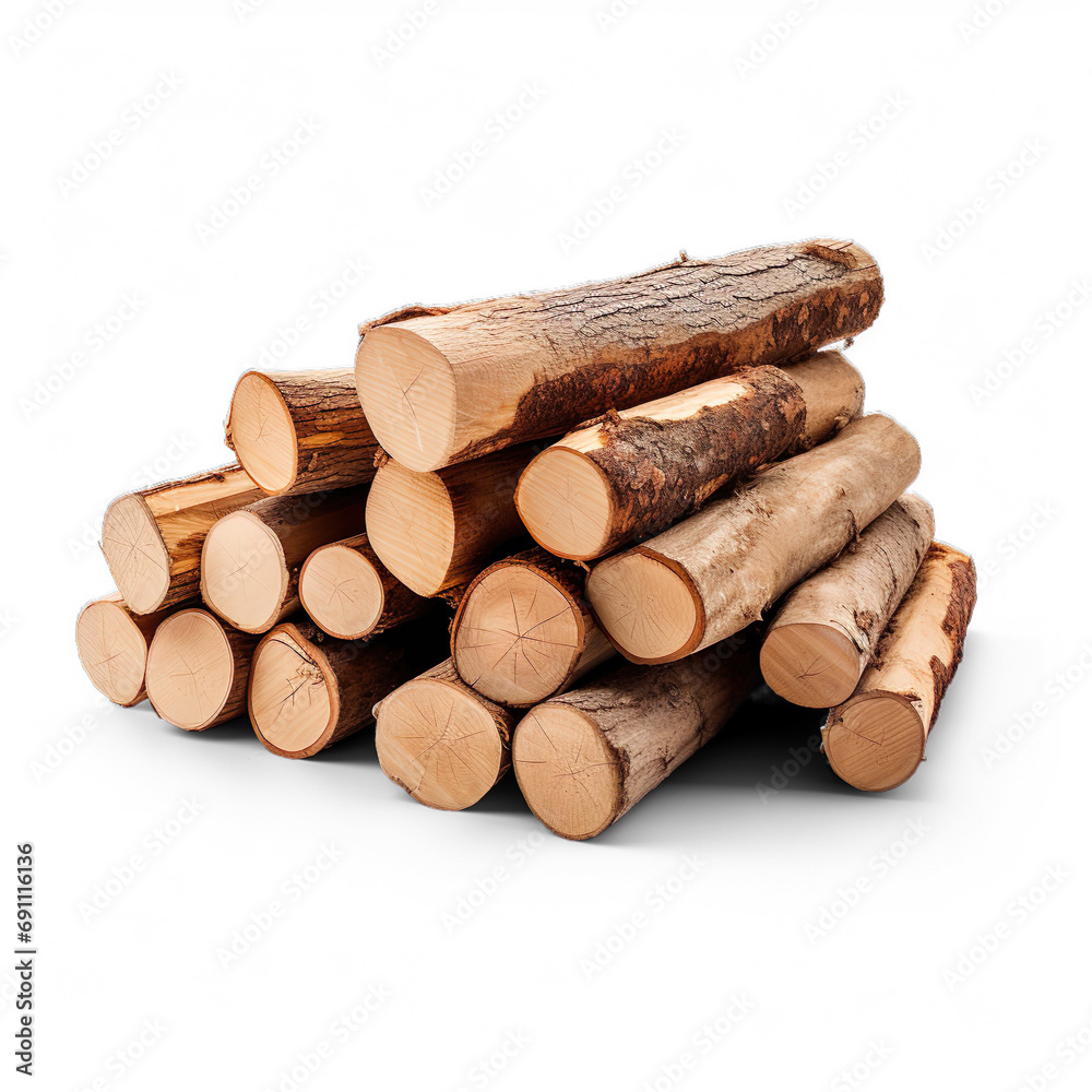 Firewood Logs in a Cord Isolated on White Background Firewood Logs in a Cord Isolated on White Background