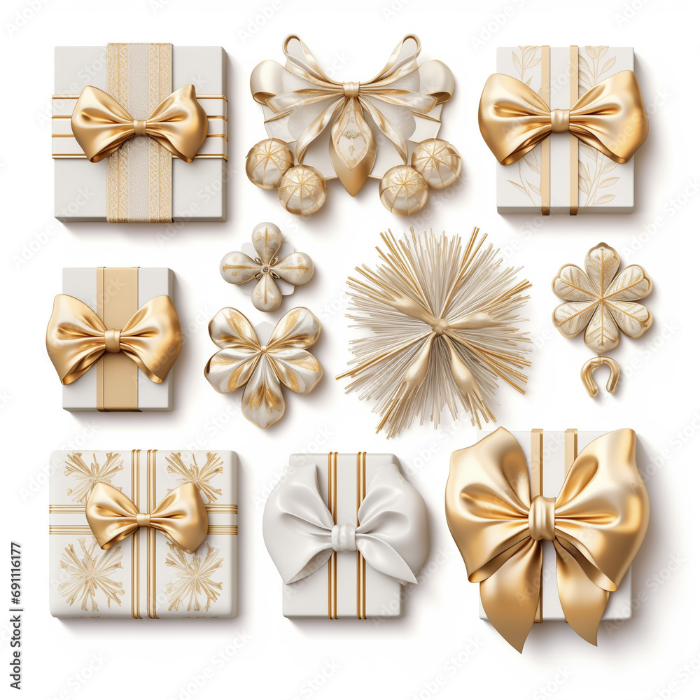 set of bows with ribbons set of bows with ribbons