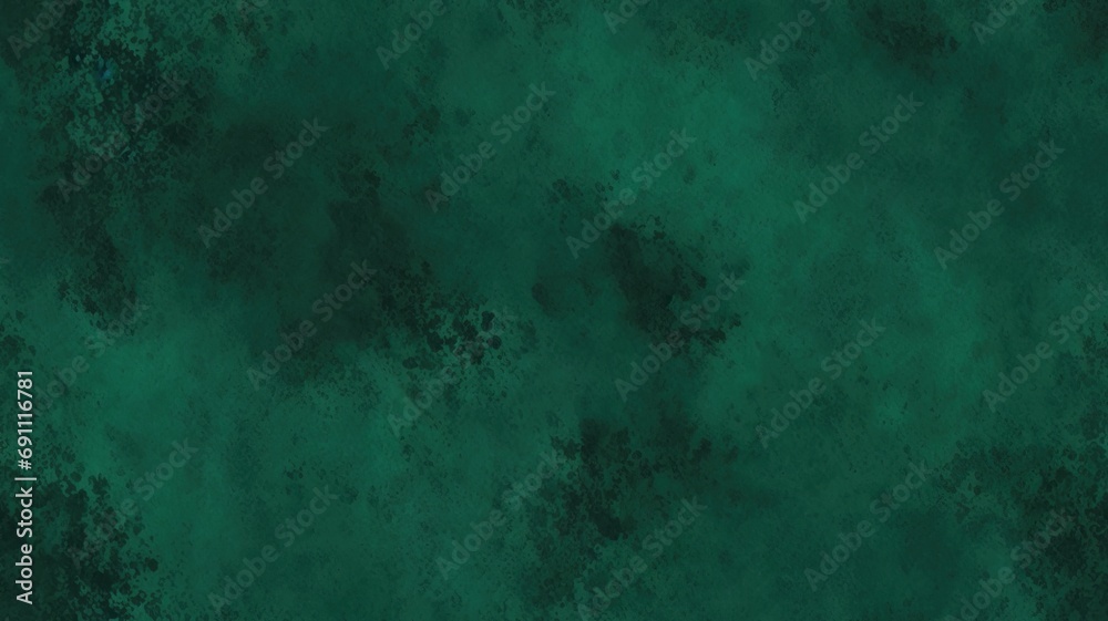 Black emerald jade green abstract pattern watercolor background. Stain splash rough daub grain grunge. Dark shades. Water liquid fluid. Design. Template. generative AI