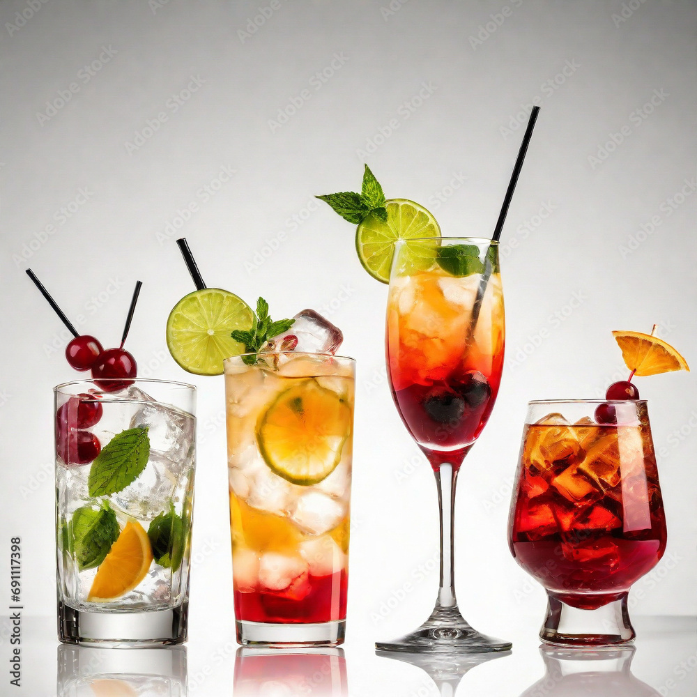 cocktail dramatic studio lighting on a reflective white surface. ai generative cocktail dramatic studio lighting on a reflective white surface. ai generative