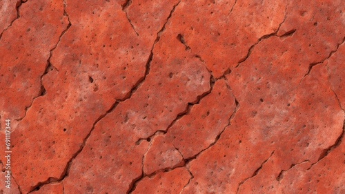 Dark red orange brown rock texture with cracks. Close-up. Rough mountain surface. Stone granite background for design. generative AI