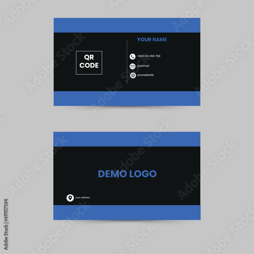 Luxury vector Blue Zodiac with business card minimalist print template
