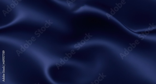 Navy blue silk satin. Silky shiny fabric. Dark luxury background with space for design. Banner. Wide. Long. Panoramic. Template. Empty. Flat lay, top view table. Beautiful.Elegant. generative AI