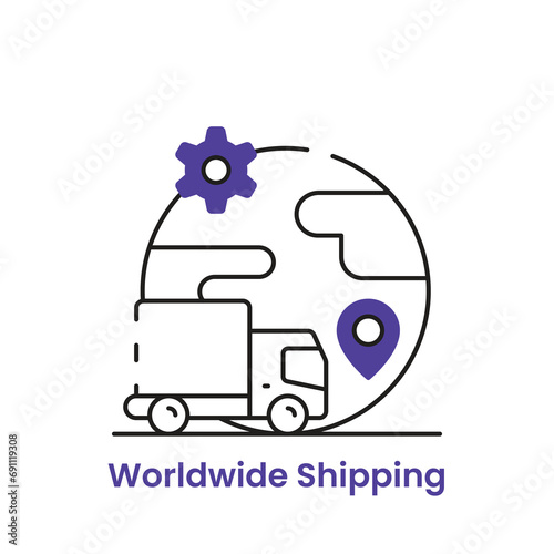 "Global Shipping Icons: Seamlessly Connect Your Business to the World with Worldwide Shipping Services"