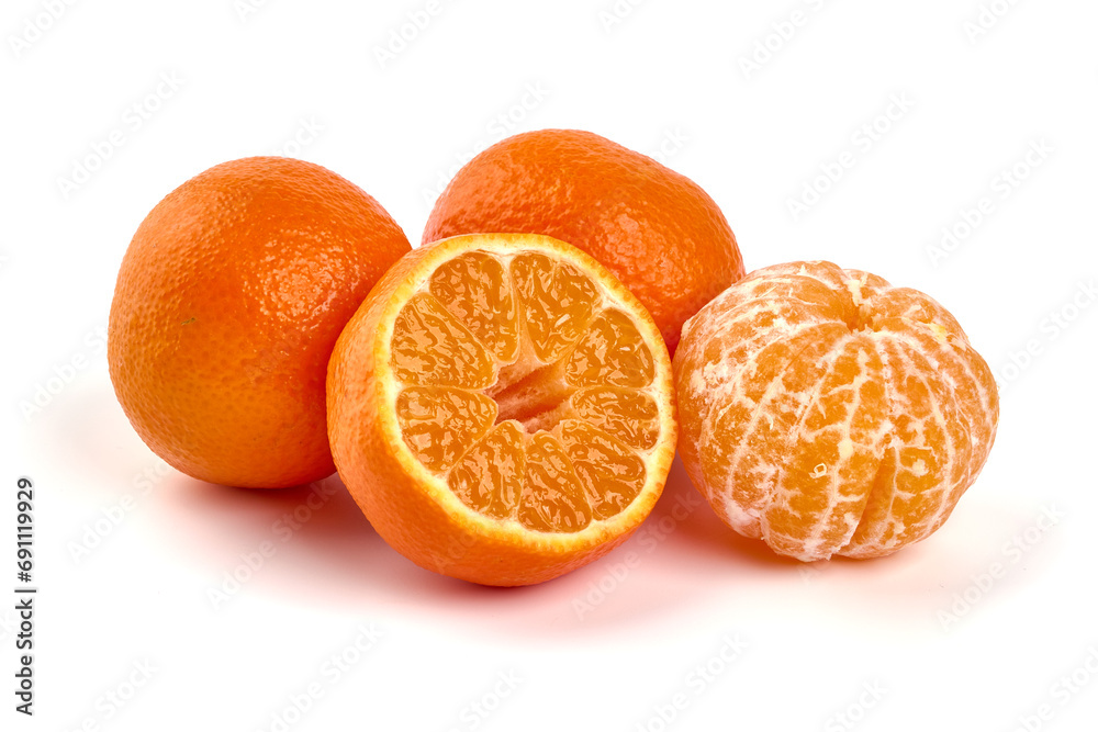 Ripe tangerine fruits, isolated on a white background. Ripe tangerine fruits, isolated on a white background.
