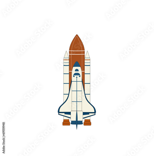 Fototapeta Naklejka Na Ścianę i Meble -  Vector illustration of space shuttle and launch vehicle