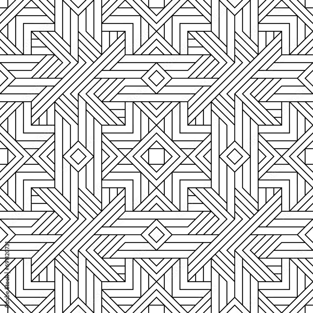 Vector seamless pattern. Modern stylish texture. Monochrome, linear abstract background. Vector seamless pattern. Modern stylish texture. Monochrome, linear abstract background.