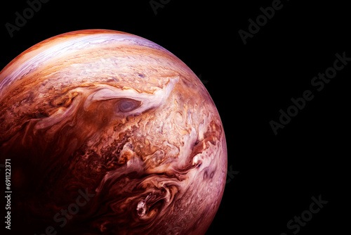 Fototapeta Naklejka Na Ścianę i Meble -  Planet Jupiter on a dark background. Elements of this image furnished by NASA