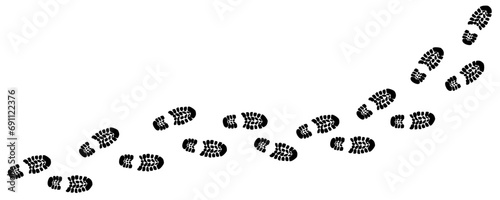 Up footprint trail of human, human footprints silhouette – stock vector photo