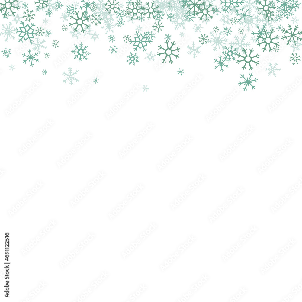 Square winter snow frame with blue snowflakes on a white background. Festive Christmas banner, New Year card. Symbols of frosty winter. Vector illustration. Square winter snow frame with blue snowflakes on a white background. Festive Christmas banner, New Year card. Symbols of frosty winter. Vector illustration.